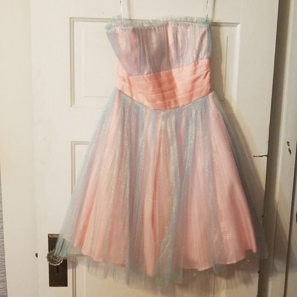 Cyan & Peach Betsey Johnson Evening Dress
